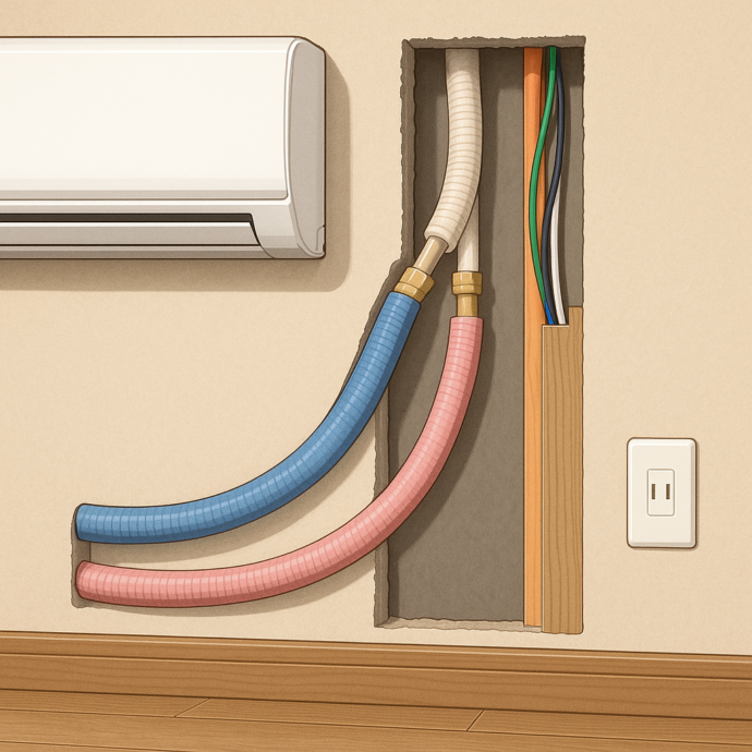 エアコンの隠蔽配管は何年もつ？交換時期と劣化サインを知って後悔